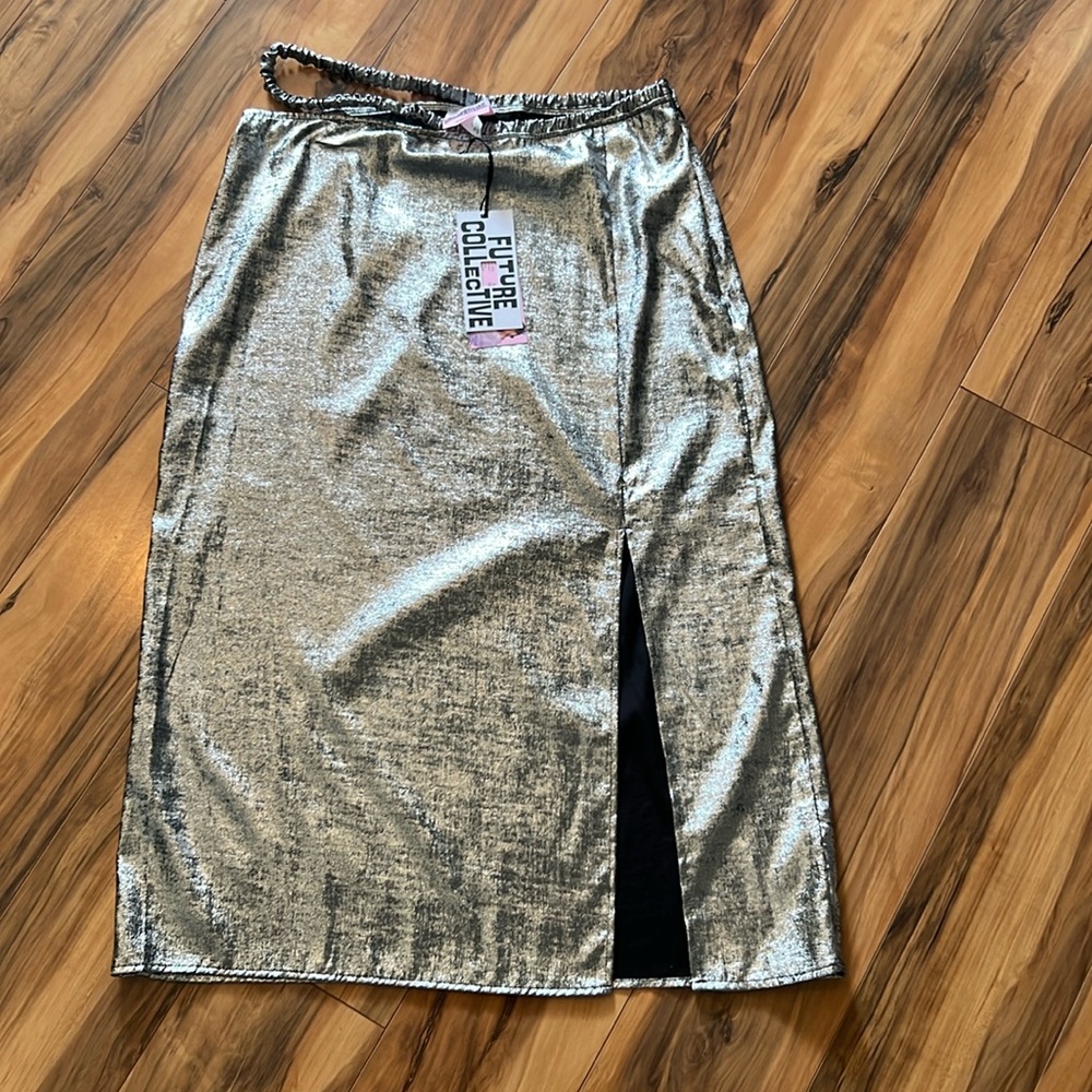 Future Collective for Target metallic silver skirt, size 12